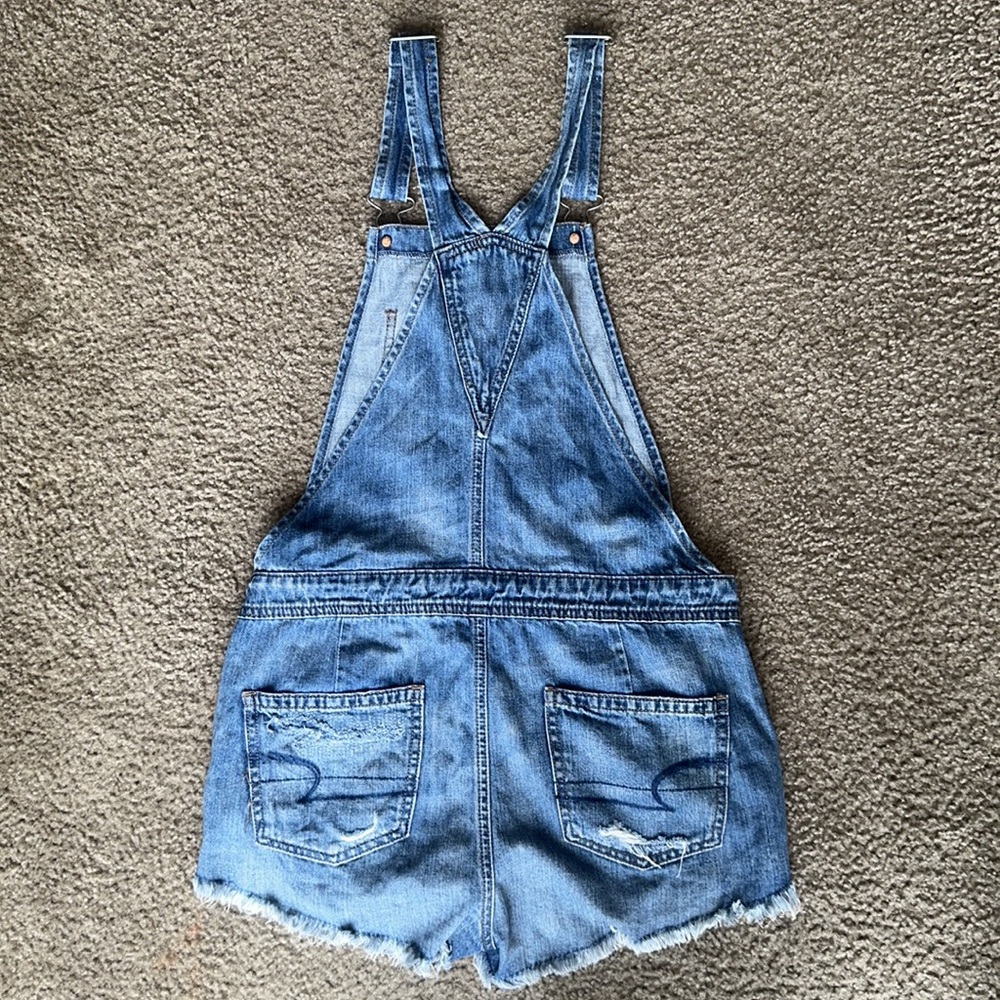 American Eagle Outfitters Blue Denim Overalls with Classic Style - Picture 2 of 4